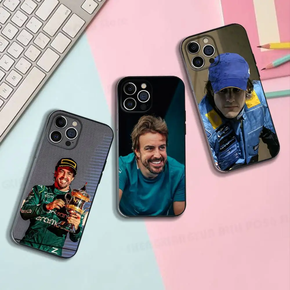 

Spanish Racer F-Fernando Alonso Black Phone Case For IPhone 17 16 15 14 13 12 13 12 11 Pro Max Plus XS Silicone Soft Back Cover