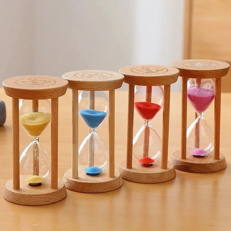 1-5 Min Wooden Hourglass Timer Creative Home Living Room Desktop Decoration Children Sandglass Birthday Gift Portable Sand Clock