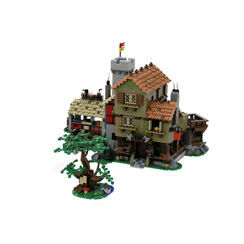 2675 قطعة MOC القرون الوسطى مدينة مربع تمديد نموذج اللبنات العمارة تجميع DIY بها بنفسك الطوب هدية الكريسماس لعبة عيد ميلاد #4