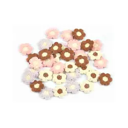 30Pcs 1.8cm 4colors Mixed Flower Embroidered Patches For DIY Clothes Crafts Sewing Supplies Garment Handmade Accessories C4149