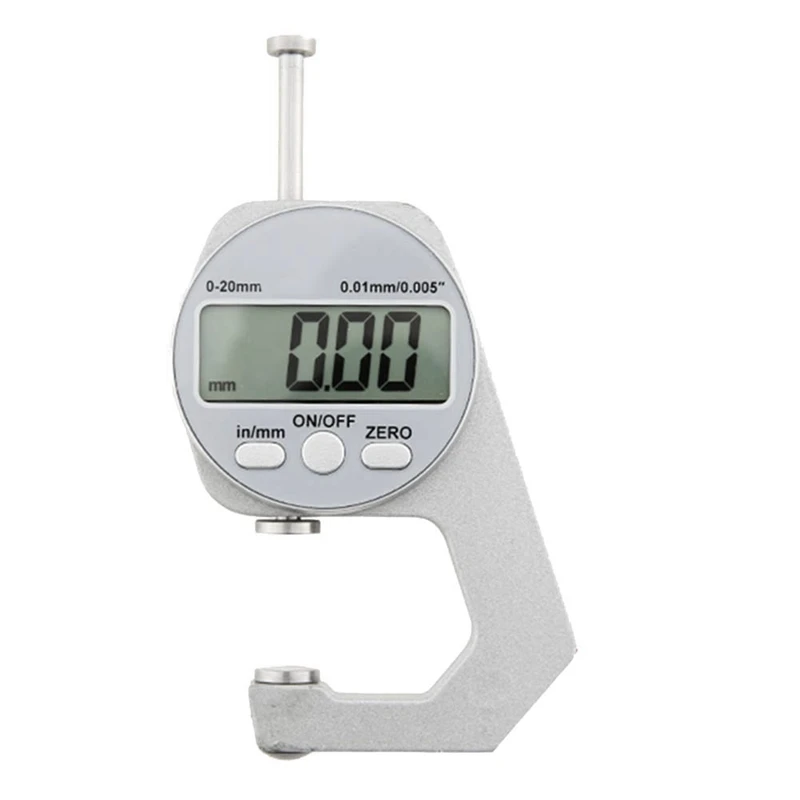 Digital Display Thickness Gauge Electronic LCD Micrometer Metric Wall Thickness Measurement Tools 0-20Mm