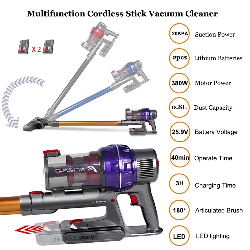 Powerful Cordless Smart Portable Household Vacuum Cleaner for Bed Sofa Car