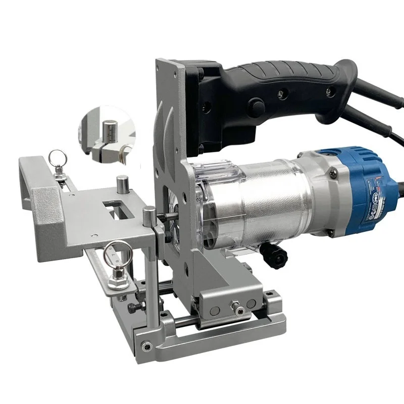 Portable Desktop Woodworking Machinery Parts Carpenter Tool Power Mortising Jig Bracket Trimming Machine with Side Hole Drill