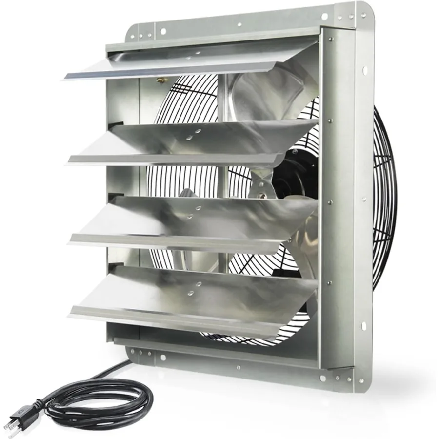 

18-дюймовый вытяжной вентилятор с высокоскоростным воздушным потоком мощностью 2600 куб. футов в минуту, шнур питания 1,8 м, автоматические жалюзи для эффективной вентиляции в Gara