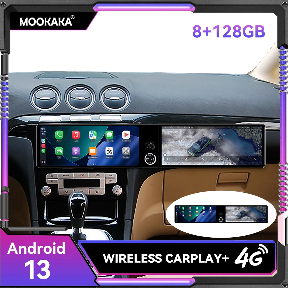 Rádio Automotivo Android 13 de 12.3 polegadas para Ford S-MAX 2006-2015 e Ford Galaxy 2014 com GPS, Carplay, Multimídia, Navegação e Som Estéreo.