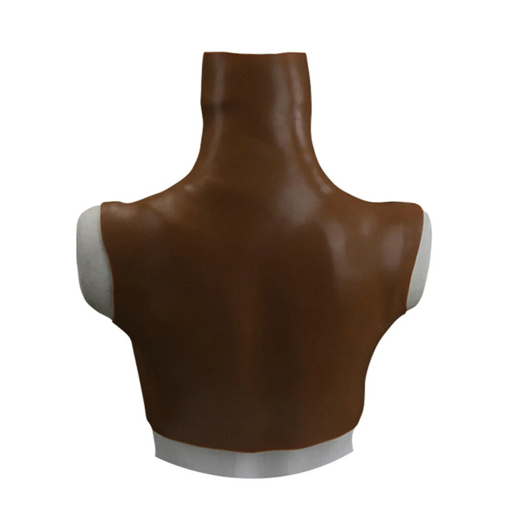 Soft Silicone Formed C-G Cup Realistic Woman Fake Breast Shape Dark Brown Suitable for Drag Queens and Transgenders