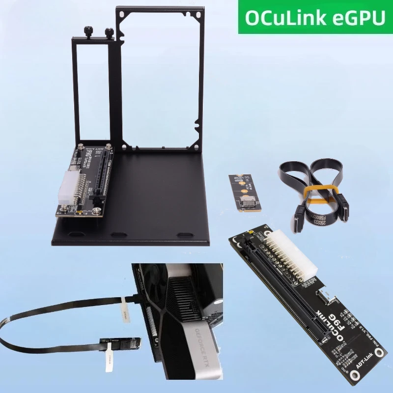 

EGPU OCuLink Docking PCIe 4.0 X4 Speed External Video Graphics Card GPU Dock White Stand for PC Notebook Laptops M.2 Adapter ATX