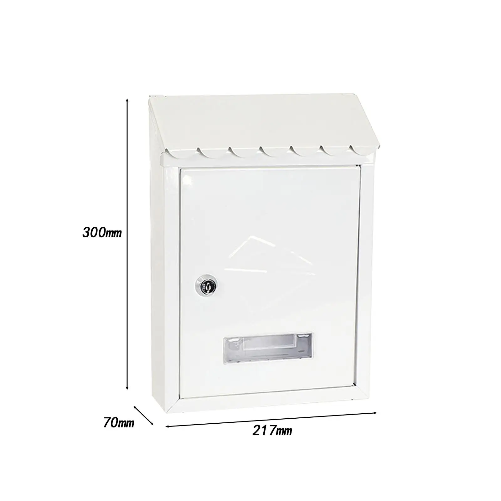 Wall Mounted Mailbox Post Box Weatherproof Wall Mount Locking Mailbox for Envelope Front Door Outside House Business Decoration