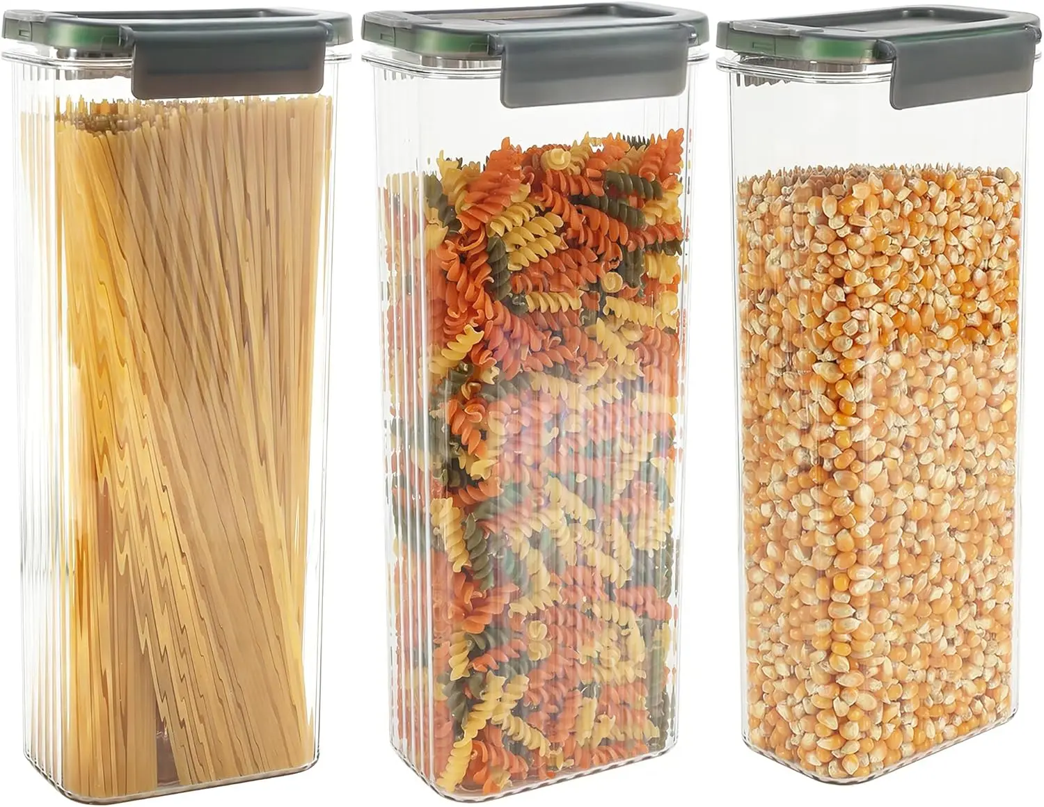 

Контейнеры для хранения спагетти с герметичной крышкой, 74 унции, набор из 3 штук, квадратные герметичные банки для хранения лапши, муки, овса