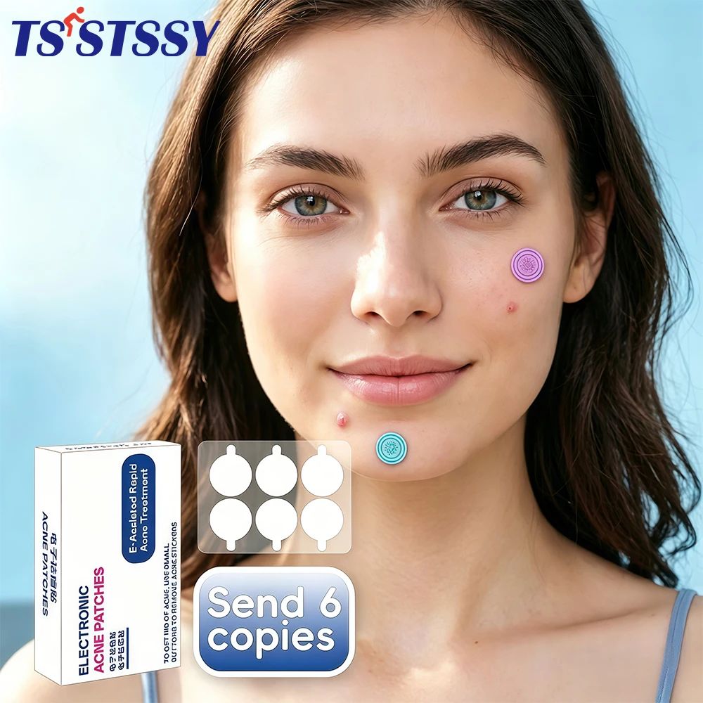 LED Light Therapy Face Acne Spot Patches, Reusable Electric Pimple Zapper with Red Blue Light for Breakouts Redness Acne Marks