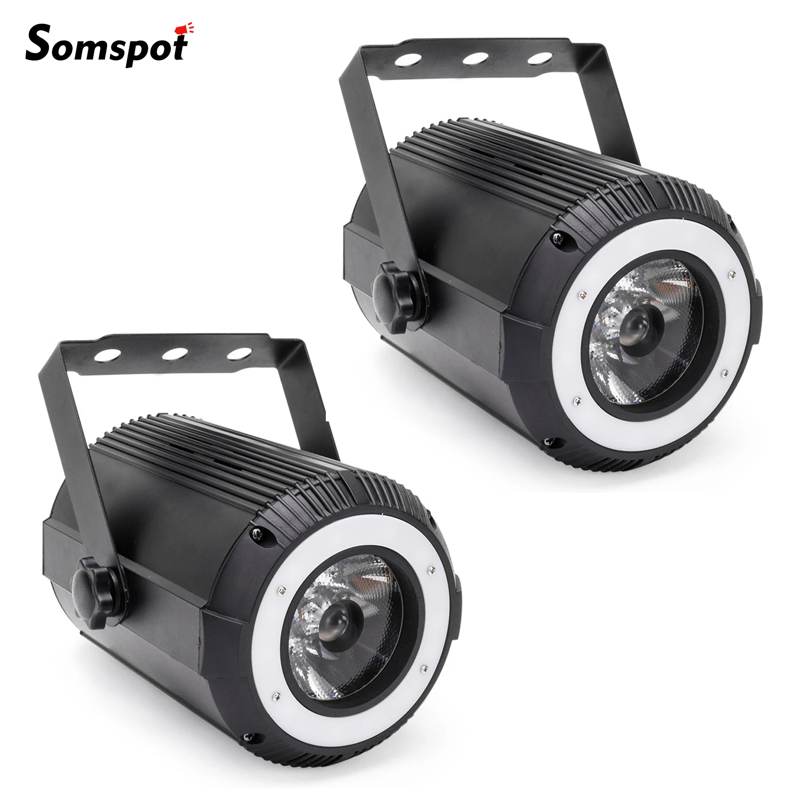 

Somspot RGBW LED Flat Par Lights DMX512 Stage Light Effect Projector DJ Disco Party Lights for Bar Wedding Birthday, 2PCS/SET