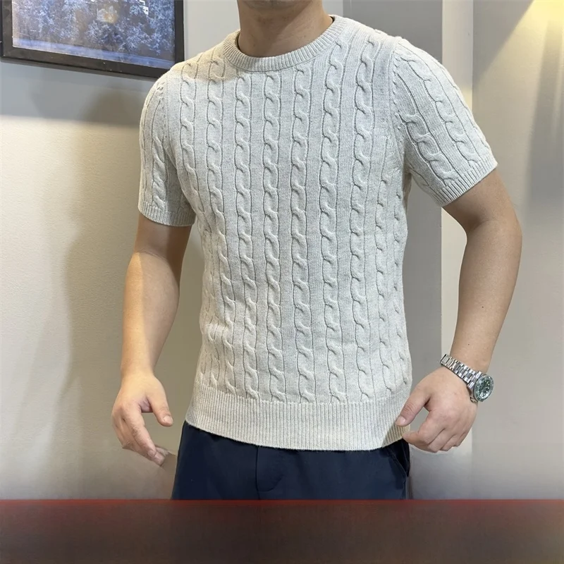 

Трикотаж! Тяжелая летняя мужская футболка из чистого хлопка с большой игольной завязкой, цветная футболка ort Sve