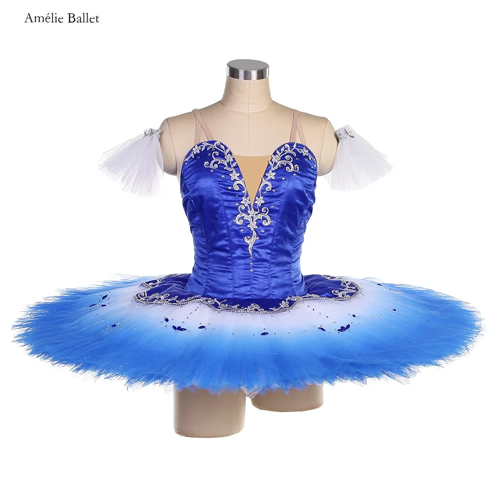 B22511 Customized Ombre Royal Blue Professional Ballet Dance Tutu Girls & Women Performance or Competition Costumes