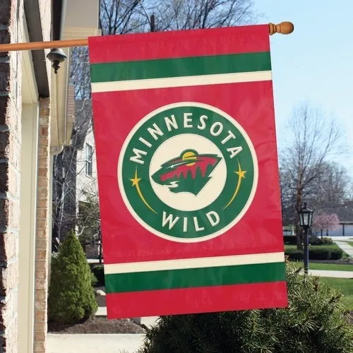 Minnesota Wild Banner Flag Embroidered Premium 2-sided 28x44 Outdoor Football uua