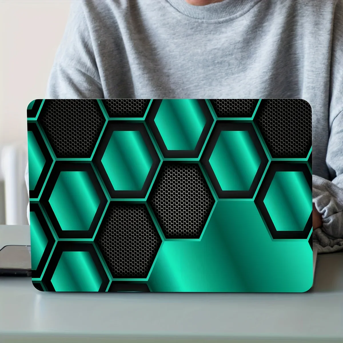 2pieces Laptop Art Sticker Future Technology Design Protective Case Universal Netbook Skin Sticker Non Reusable Laptop Skin