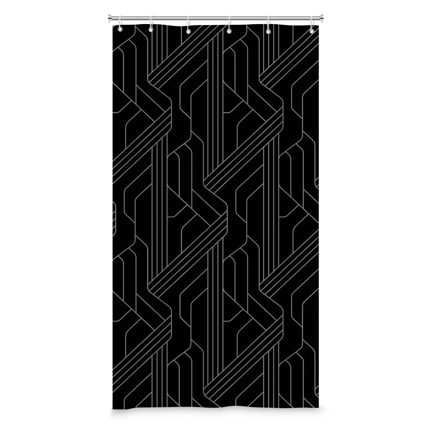 

Modern Geometric Pattern Shower Curtain Waterproof Polyester Bath Curtain Bathroom Bathtub Decoration Home Decor With Hooks