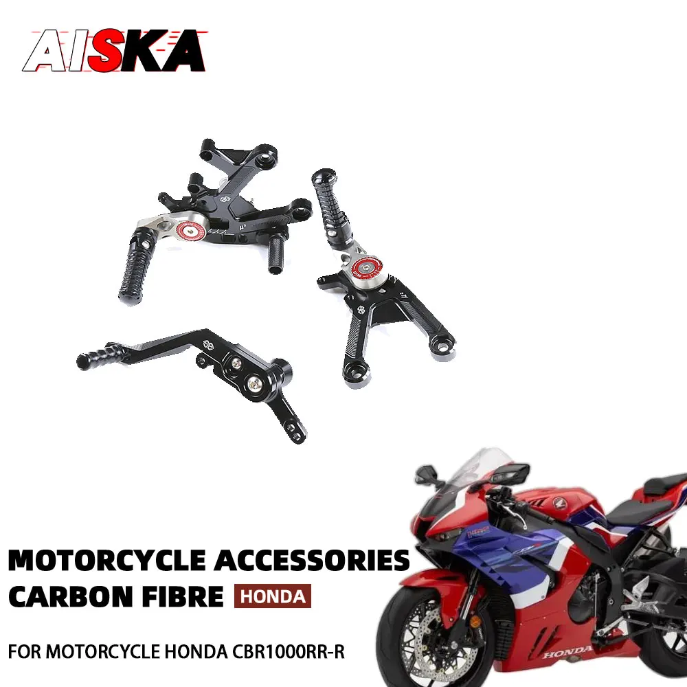 

100% Carbon Fiber Motorcycle Modified Parts Foot pedals Footrest Rear Set Fairings for HONDA CBR1000RR-R 2019 - 2023