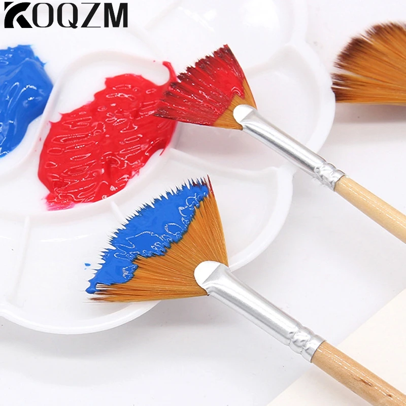5 шт., кисти для рисования гуашью в форме веера
