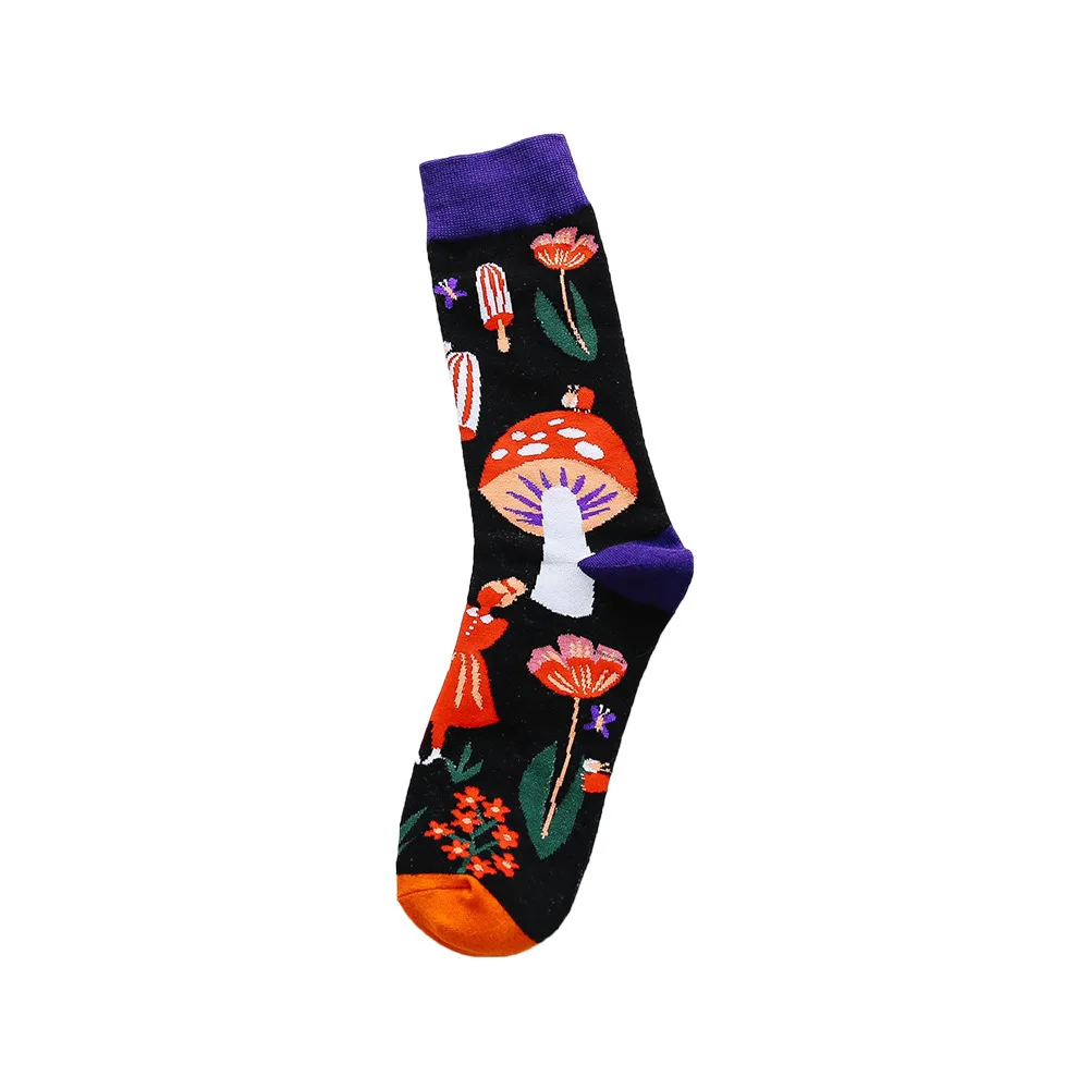 Japanese Harajuku Women\'s Socks Occident Colorful oil Painting Graffiti Socks Korean Fashion Hip Hop Socks Girl Street Gifts