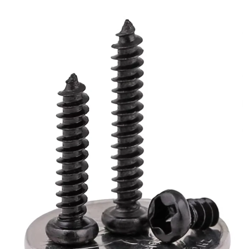 Nickel Plating/Black Zinc Cross Pan Self Tapping Screw M1.0 M1.2 M1.4-M3 Phillips Round Head Wood Screw Length 3 4 5 6 8 10-25mm