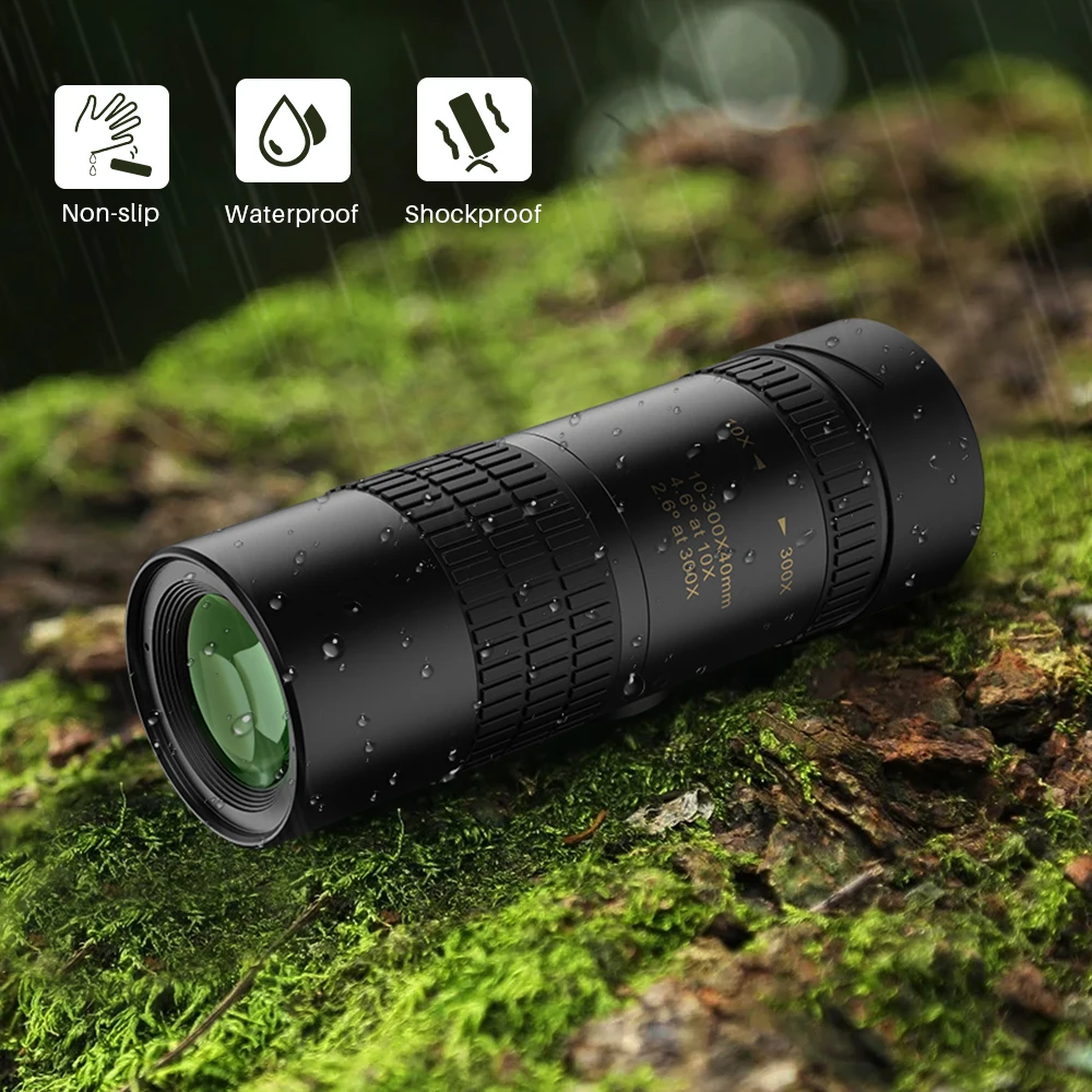 Apexel-望遠鏡10-300 × 40,高ズーム,ポケット望遠鏡,三脚と電話を備えた単眼鏡,キャンプ,狩猟,望遠用