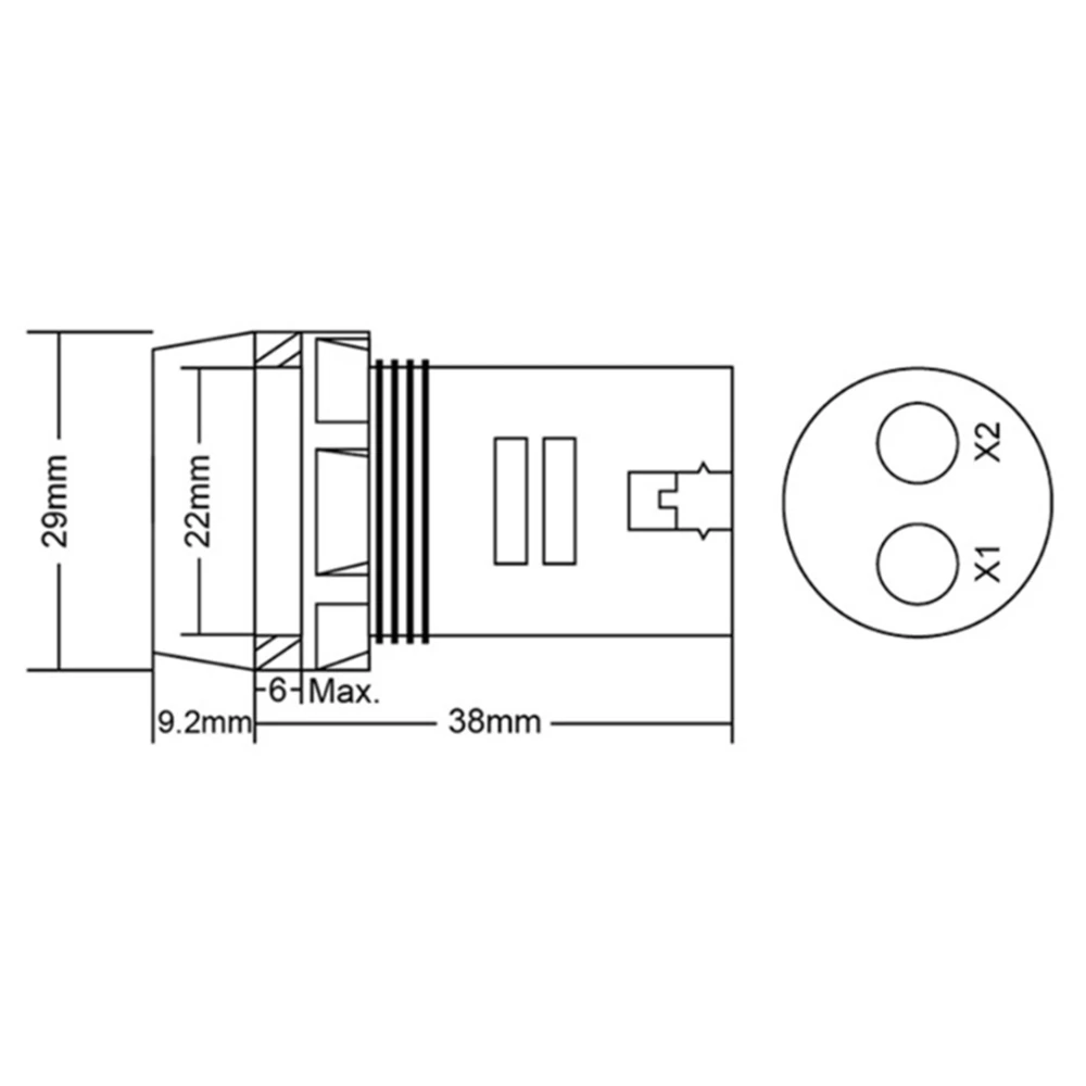 1PCS 22mm AC 50-500V Five Colors Square Mini Voltmeter Panel LED Digital Voltage Meter Indicator Light