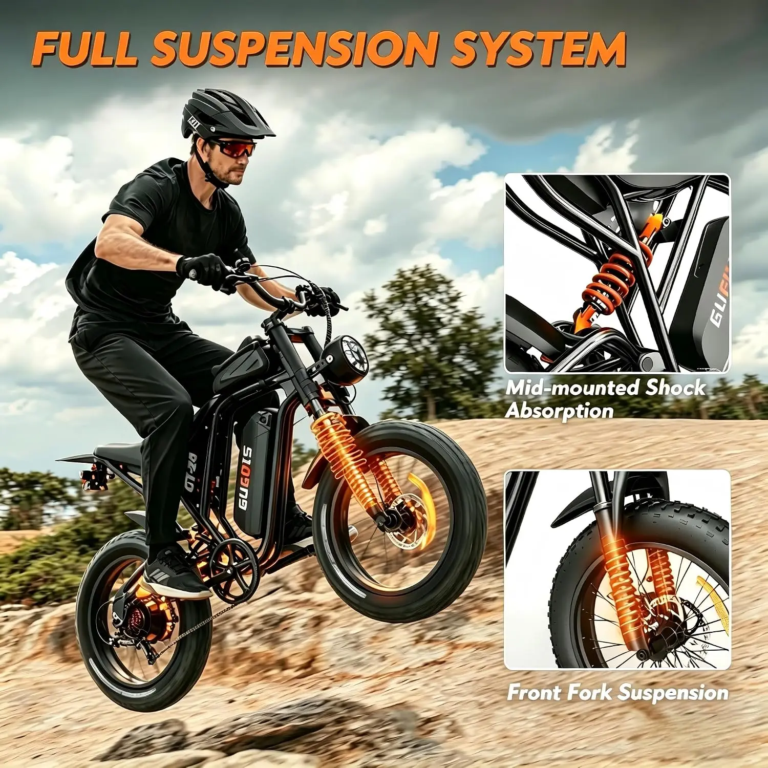 2500W/2000W/1500W Electric Bike for Adults & Teens, Fast eBike with 52V 25Ah/48V 20Ah/15Ah Battery (UL2271 & UL2849), Custom
