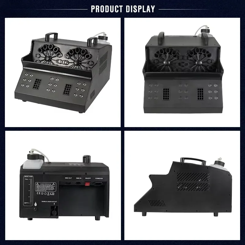 1200W Double Outlet DMX LED RGB Fog Smoke Bubble Machine for Indoor Outdoor Stage Party Kids