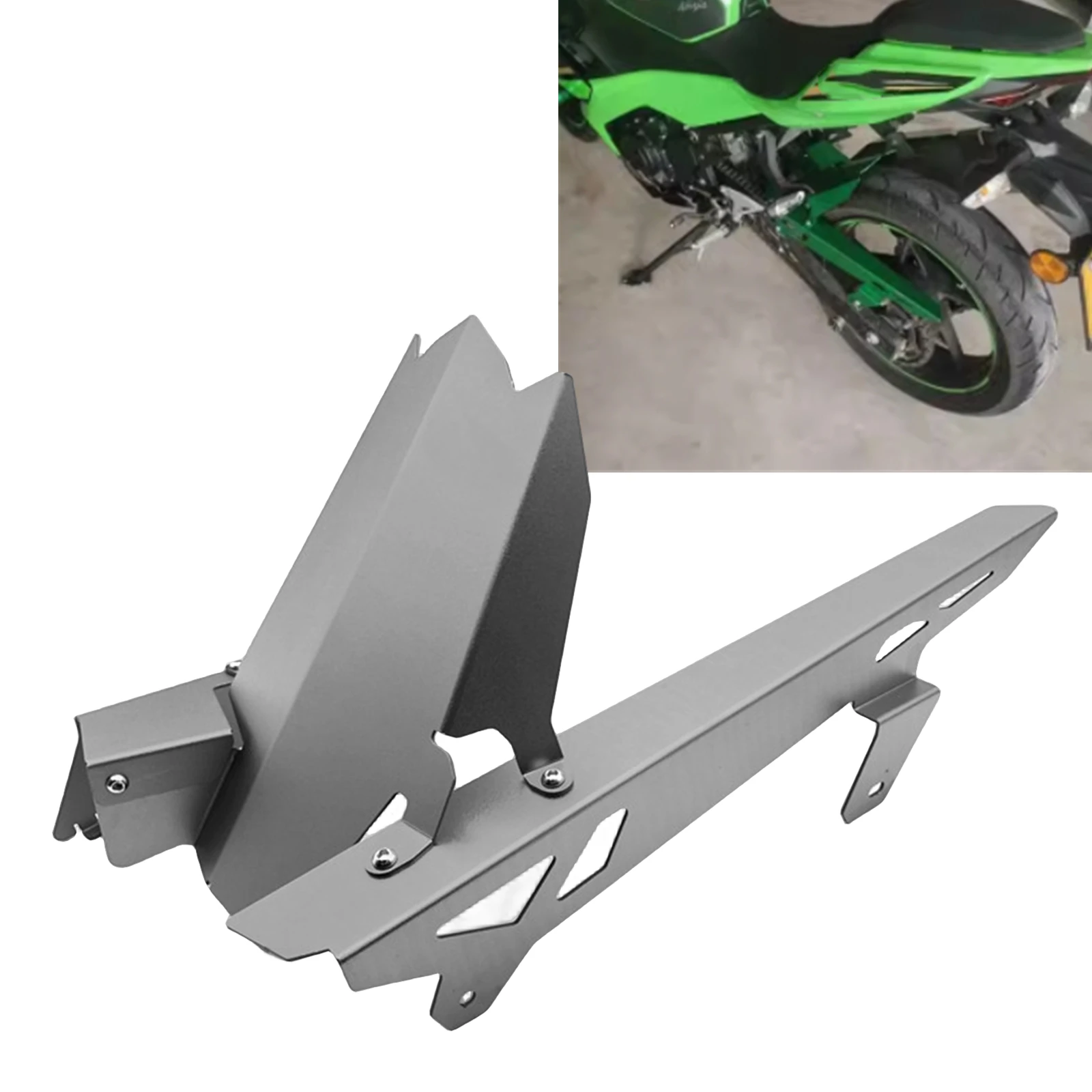 

Motorcycle Rear Tire Fender Mudguard Chain Guard Cover For KAWASAKI Ninja400 Z400 Ninja250