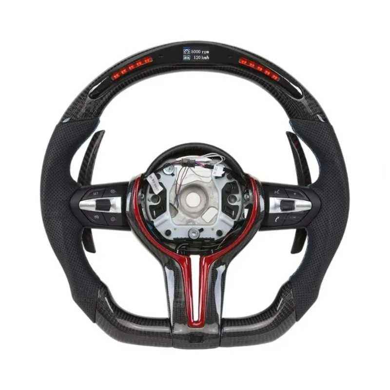 LED carbon fiber modified steering wheel assembly for BMW M3 M4 M5 F80 F82 E90 E91 X5 X6 F16 F10 F30 F32 F36 F60