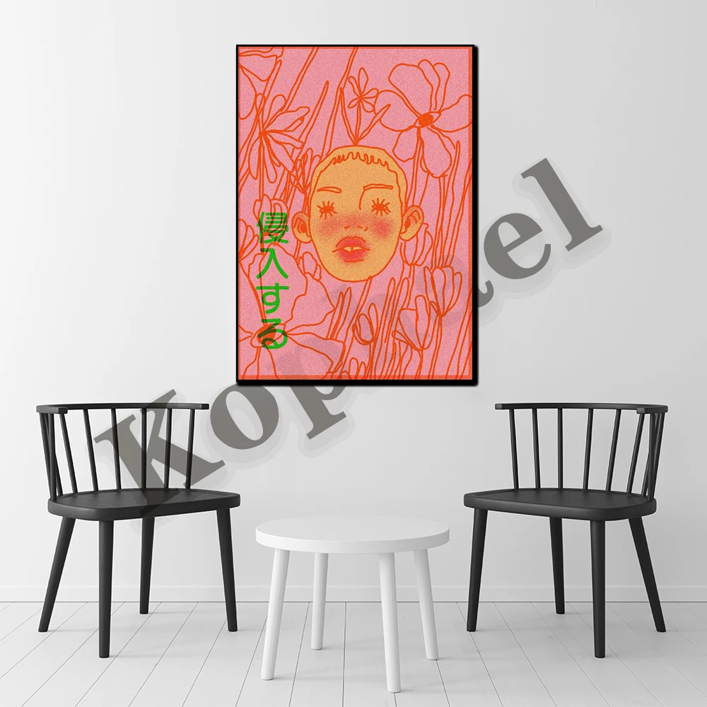 Nordisches abstraktes Mädchenplantage Blumen Poster
