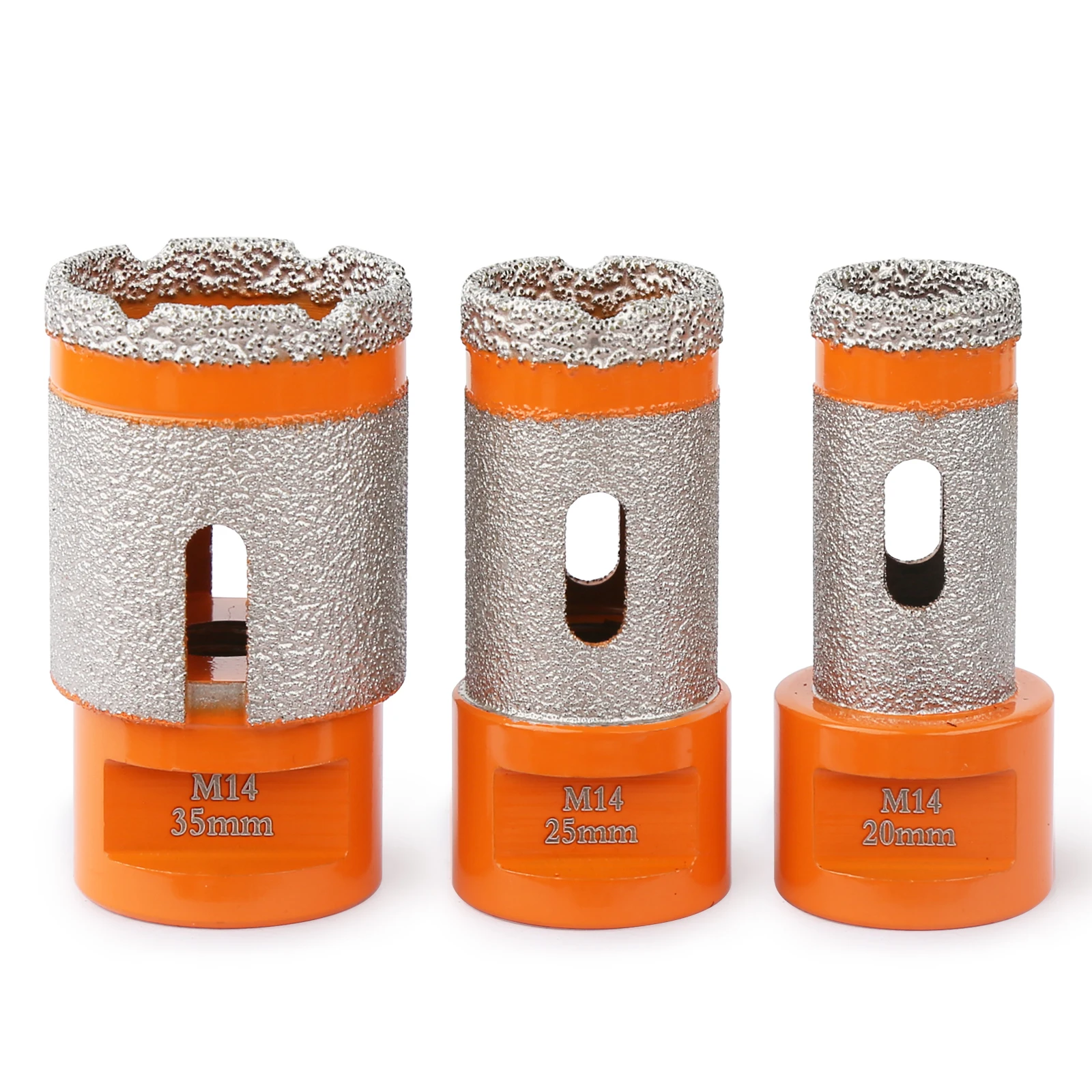 Imagem -02 - Rosca Vácuo Soldada Diamante Núcleo Seco Bit Dedo Fresador para Telha Cerâmica Granito Mármore Quartz Buraco Saw 20 25 35 mm M14