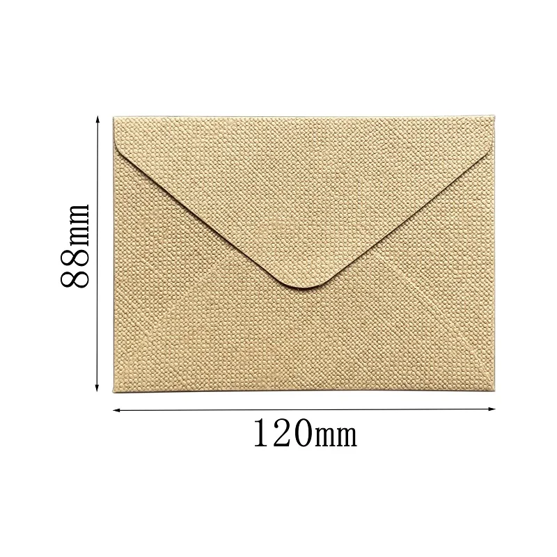 50pcs/lot Mini Envelope Small Linen Texture 250g Paper Postcard Envelope High-grade 120x88mm Envelope for Wedding Invitations