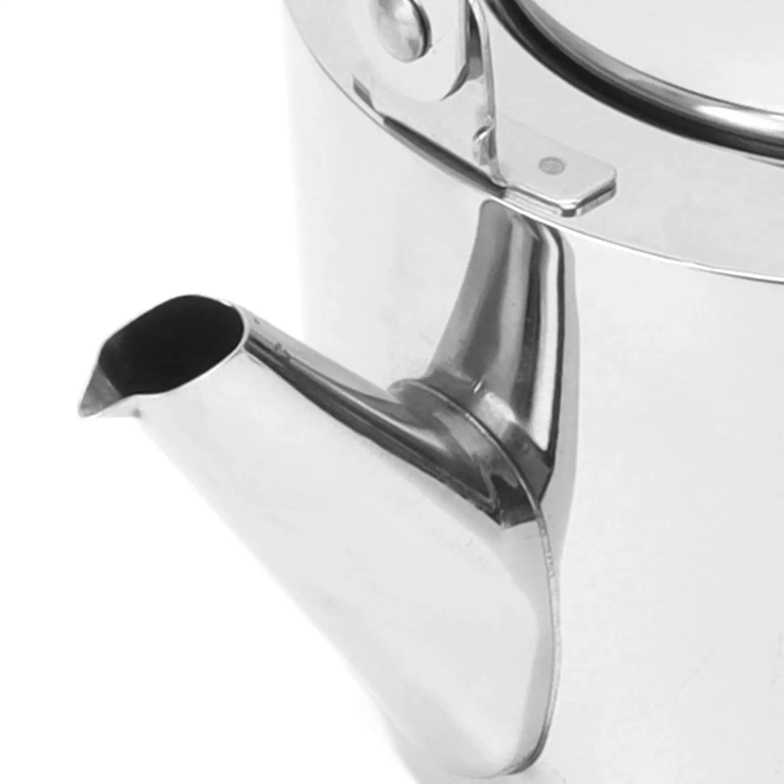 Чайник со свистком из нержавеющей стали и эргономичной ручкой-фильтром. Подходит для всех плит. Утолщенный металлический дизайн.