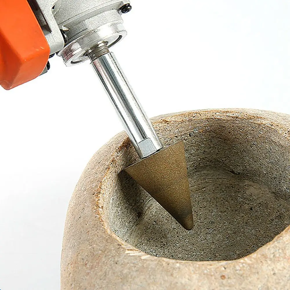 ดอกสว่านเจียรเพชรสำหรับงานแกะสลัก ขัดเงา หัวเจียรทรงกรวย สำหรับเครื่องเจียรไฟฟ้า ใช้แกะสลักหิน