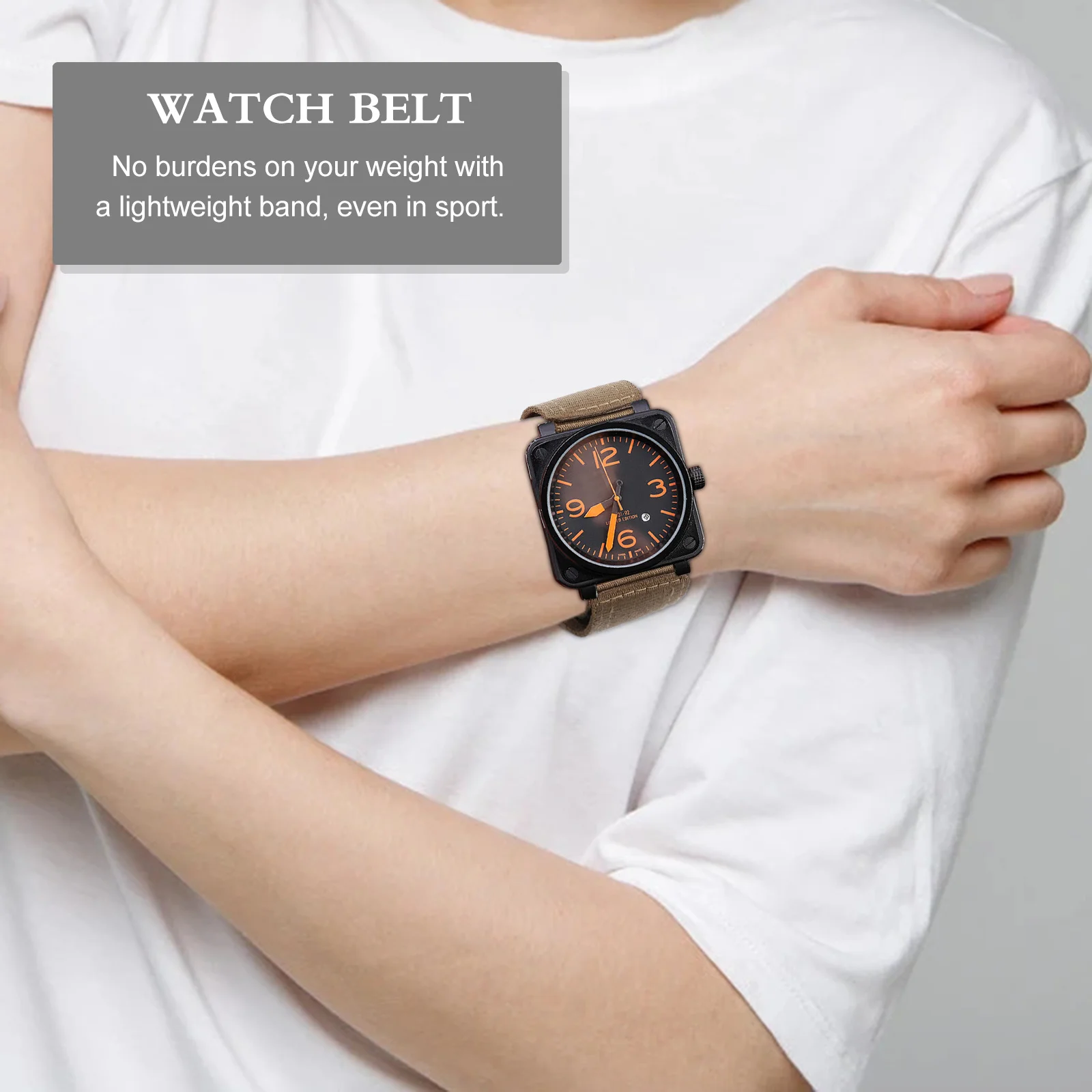 

1pc Nylon Watch Band 22Mm Stainless Steel Buckle Lightweight Waterproof Durable Elastic Strap For Fitness Swimming Running