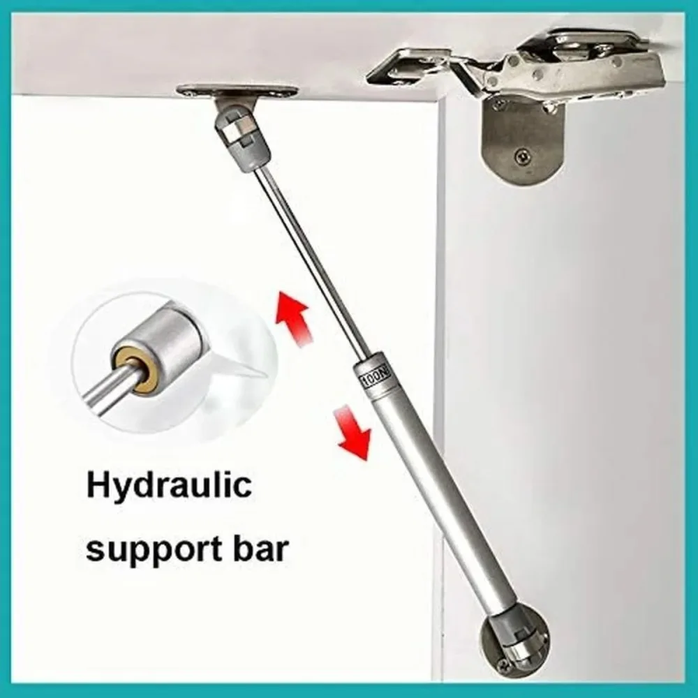 2/4 قطعة باب الخزانة الدعامات الغاز 100N/10 كجم يدعم غطاء الربيع الغاز دعم الدعائم الغاز الصدمات خزانة المطبخ المفصلي الهيدروليكي