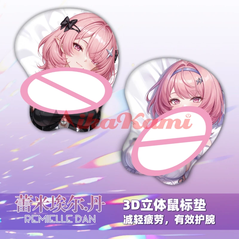 Remielle Dan 3D Mouse Pad Zenless Zone Zero Game Hand Wrist Rest Mousepads Oppai Soft Mouse Mat Office Work Gaming Otaku Gift