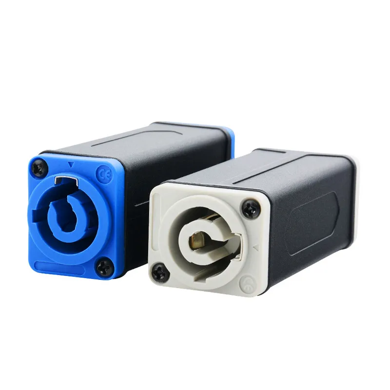 Adaptor Coupler AC PowerCon LED 10pcs konektor Extender kualitas tinggi speakermount Panel adaptor lurus biru putih