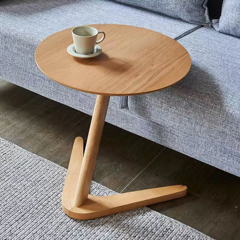 Solid Wood Coffee Table, Simple Small Tea Table, Sofa Side Table, Round Living Room Table