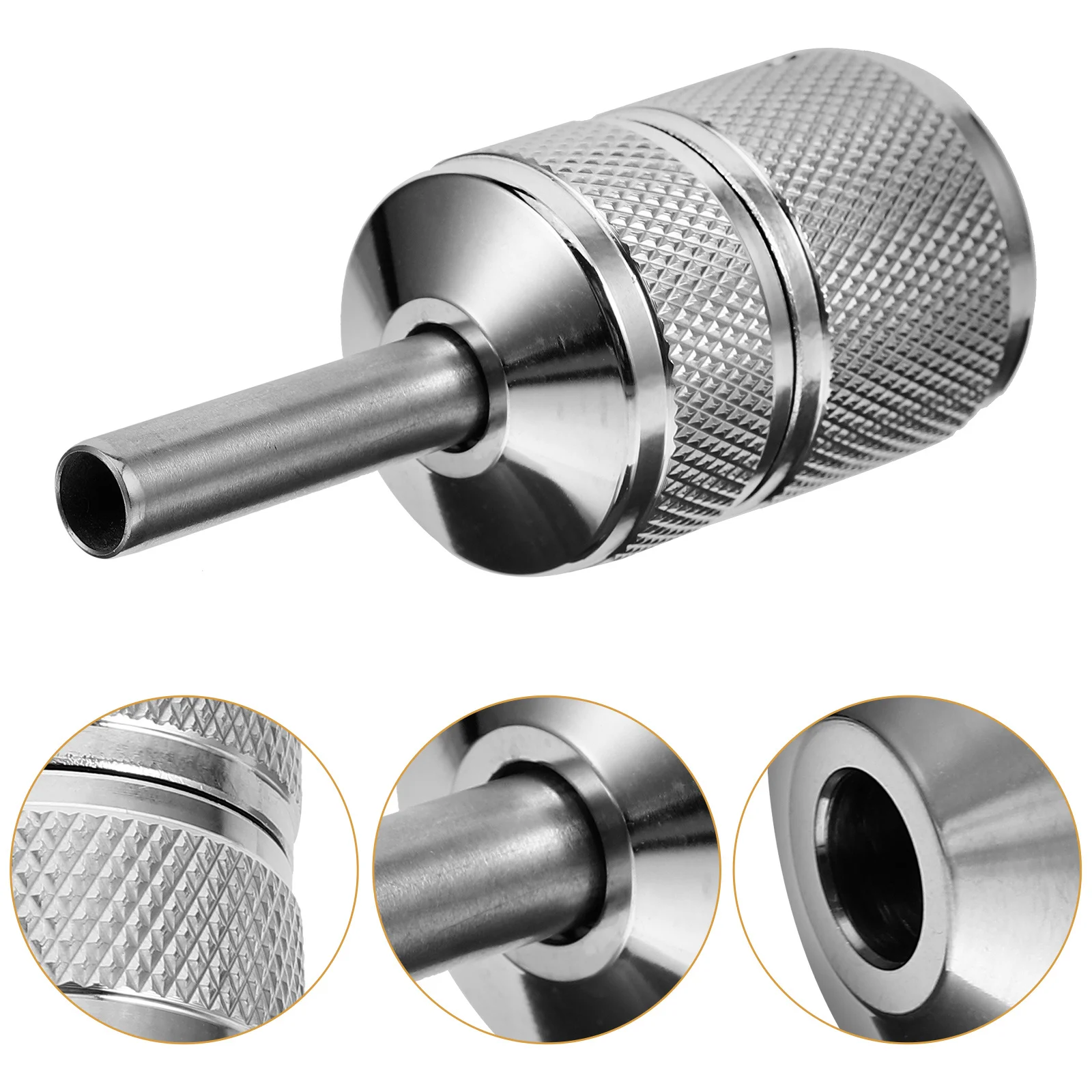 

Self Locking Grip 30Mm Stainless Steel Tattoo Handle Strong Hold 7-8Mm Inner Diameter for Most Tubes Professional Body Art Tool