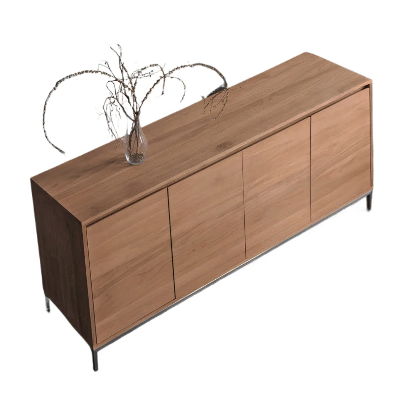 

#African Teak Minimalist Living Room Sideboard with 5+ Drawers & Compartments Space-Saving Home Furniture for Apartment Hotel