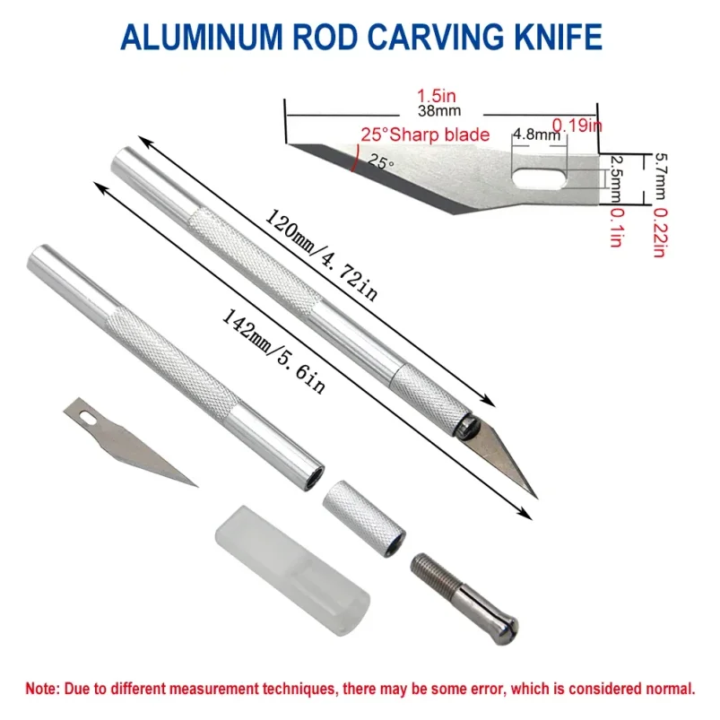 DIY Aluminum Alloy Hand Carving Knife Model Making Art Knife Woodcarving Hand Account Cutting Paper Cutting Tool Accessories
