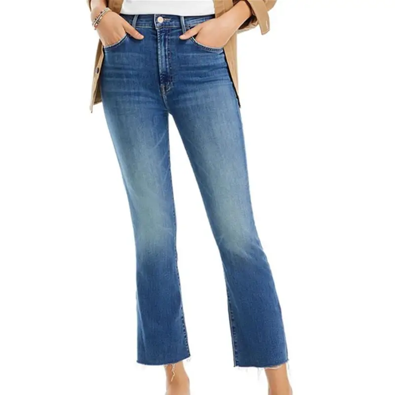 

Maxdutti Woman Clothes Women's Denim Pants 2026 American Retro High Waisted Elastic Micro Flared Loose Cropped Jeans For Women