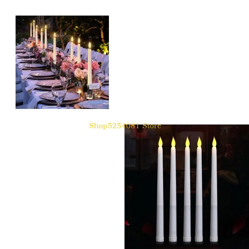 AXYC 5pcs Flameless Taper Flickering Warm Light Battery Operated Wedding Decor