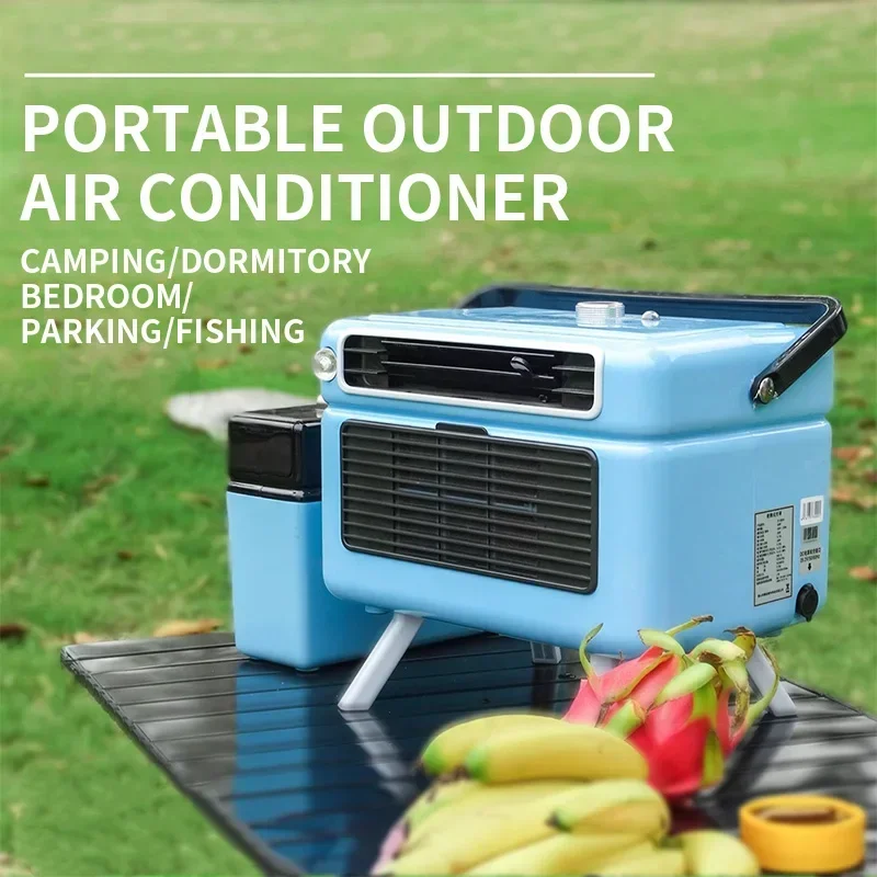 Barraca de acampamento usando dc12v/24v 110-240v portátil móvel ac refrigerador de ar veículo montado rv caminhão tenda acampamento refrigerador ar condicionado