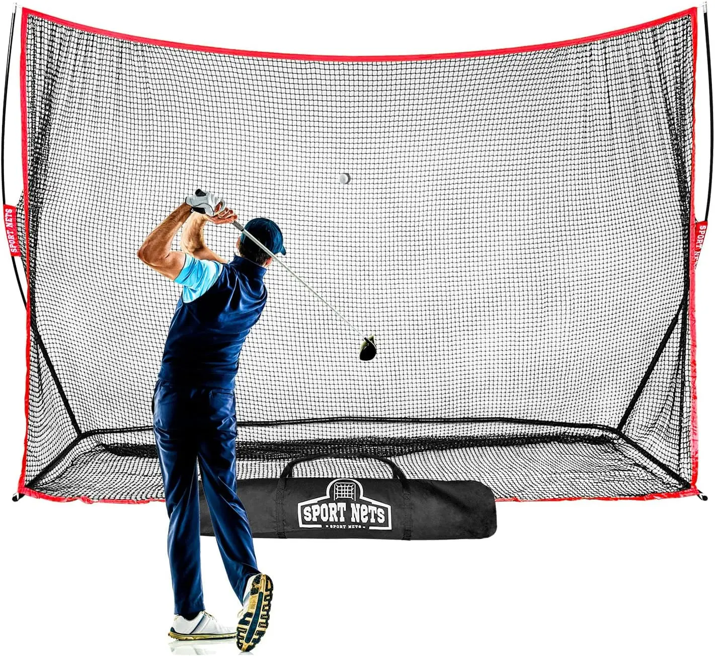 

Heavy Duty Golf Net - Golf Net for Backyard Driving or Indoor Garage Golf Practice - 10x7 feet Hitting Net Area