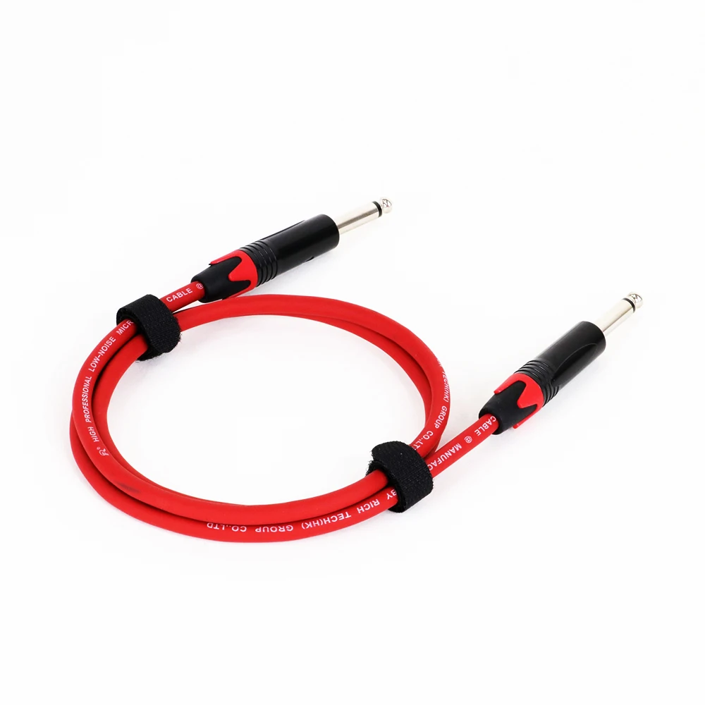 1PC 1/4\'\' TS Instrument Cable 6.35mm Male Mono Jack Audio Cable 6.35mm Unbalanced Cord for Electric Guitar Bass Keyboard Mixer