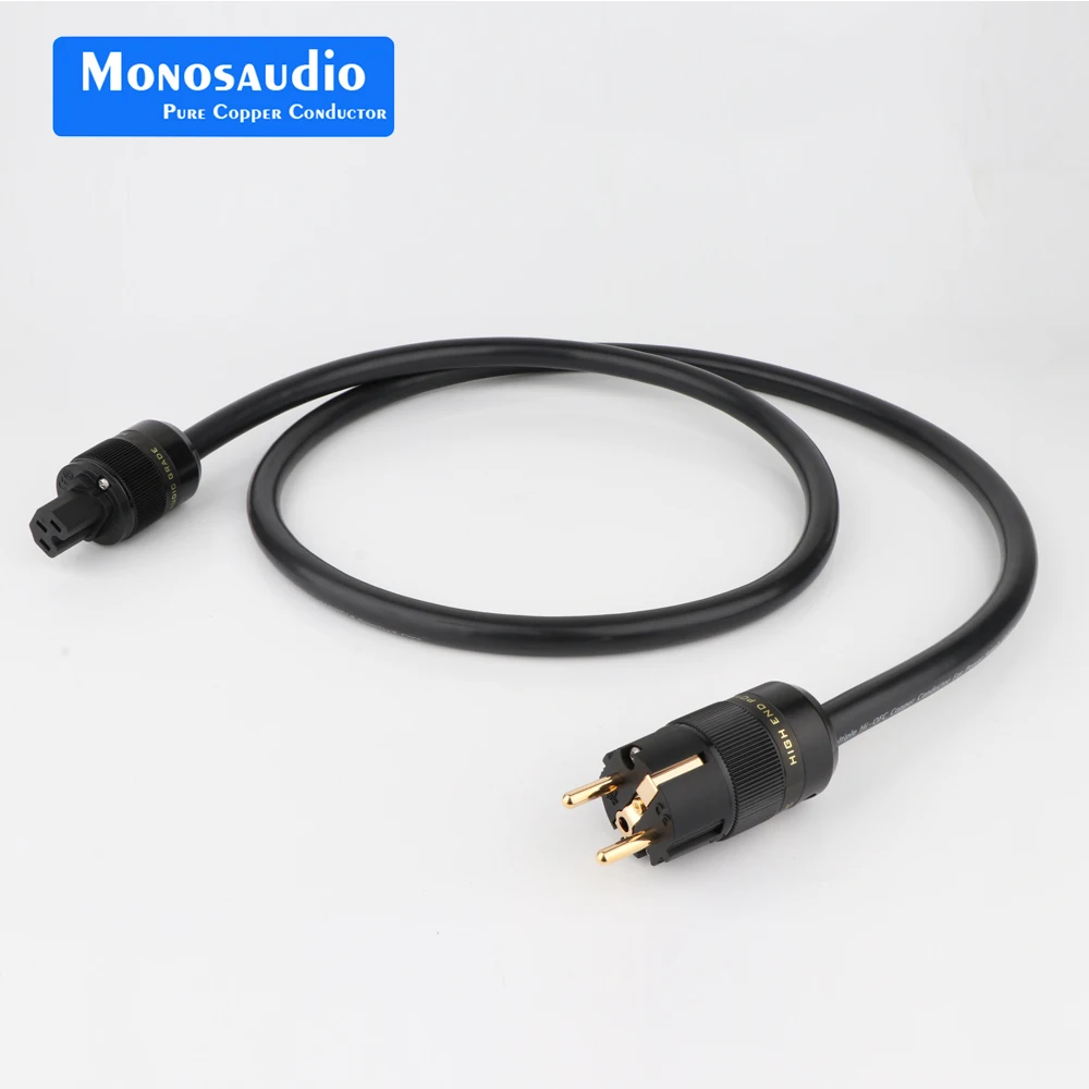 

Monosaudio P901 99.998% медь европейский кабель питания (версия ЕС AC питающего провода совмещенный дальний конец шнура питания с позолотой разъем