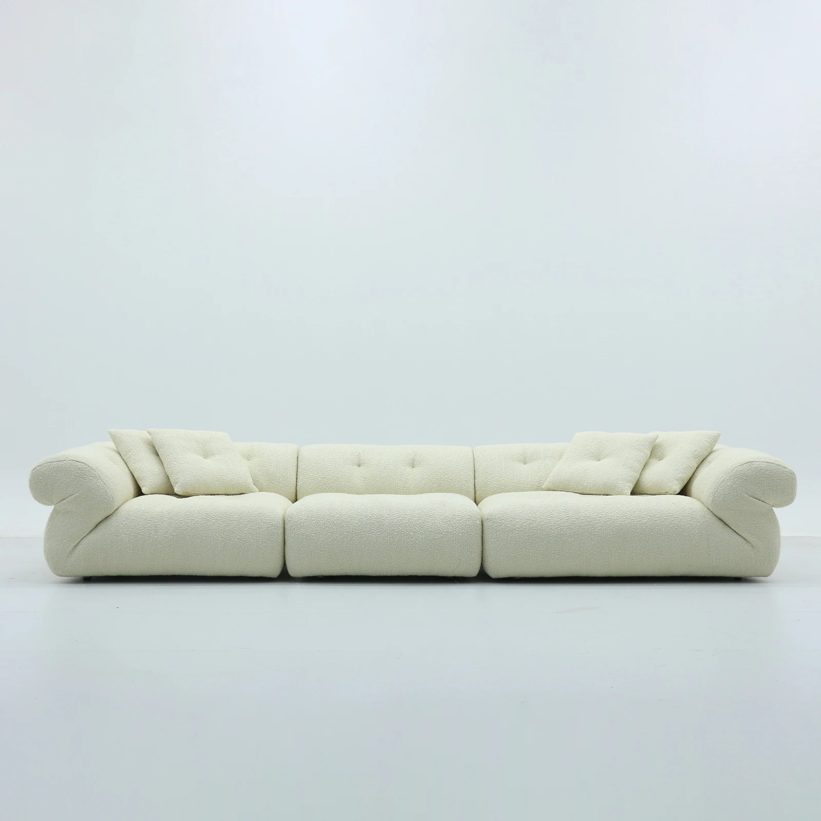 

#White Color Living Room Soft Sofa Set Sponge Filled 3 4 Seats Sectional Couch Sofa Velvet Fabric Light Luxury Villa Sofas